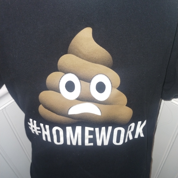 Poop emoji short sleeve t-shirt size 7/8 - Picture 2 of 4